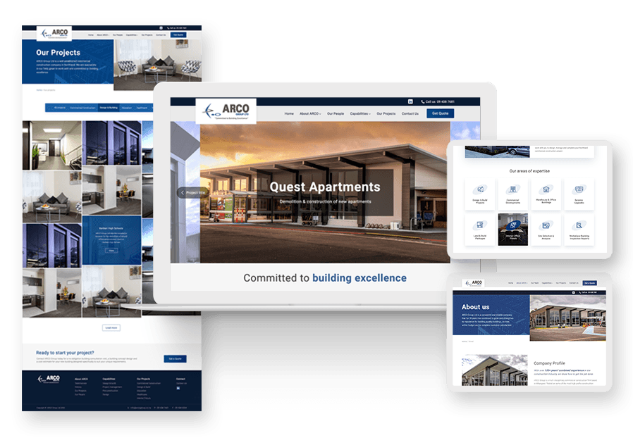 Gonfaresstico created the website for construction company ARCO to present their services
